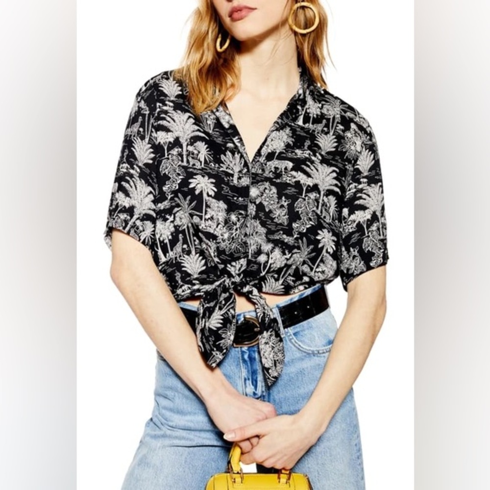 Top Shop Tropical Knot shirt size 4